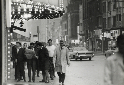 Yonge St. (1964) by Albert Kish Selenium toned gelatin silver print, 8 ½ x 13 inch (21.59 x 33.02 cm) image, 11 x 14 inch (27.94 x 35.56 cm) paper, © The Estate of Albert Kish.